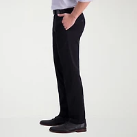 Haggar Iron Free Premium Khaki Mens Comfort Waistband Slim Fit Flat Front Pant