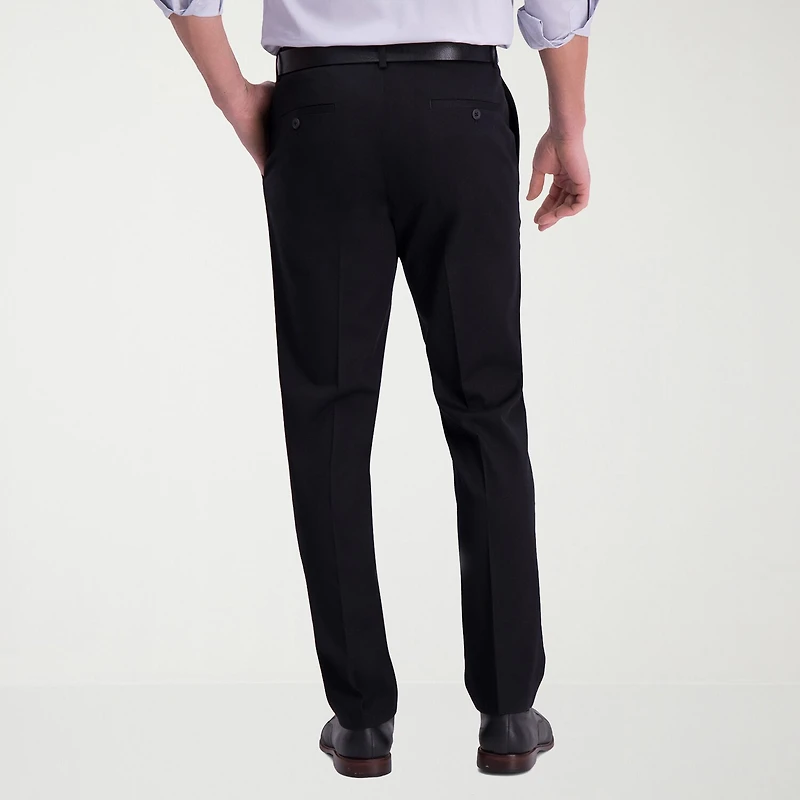 Haggar Iron Free Premium Khaki Mens Comfort Waistband Slim Fit Flat Front Pant