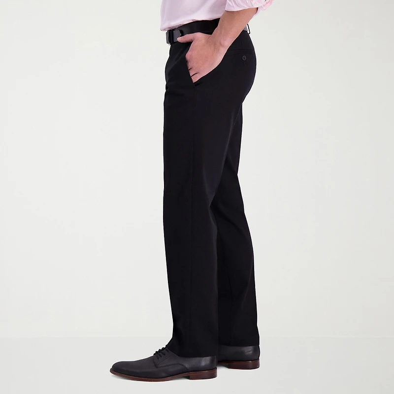 Haggar Iron Free Premium Khaki Mens Comfort Waistband Straight Fit Flat Front Pant