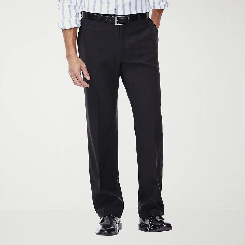Haggar E-CLO Stria Mens Classic Fit Dress Flat Front Pant