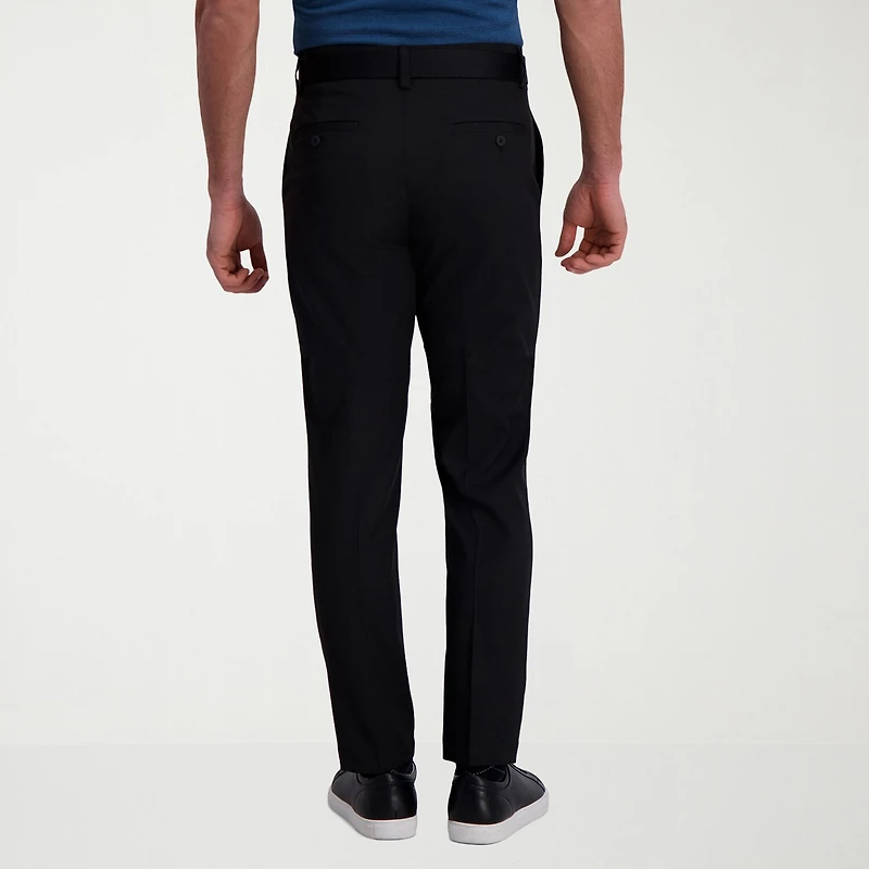 Haggar Cool Right Performance Flex Mens Comfort Waistband Slim Fit Flat Front Pant