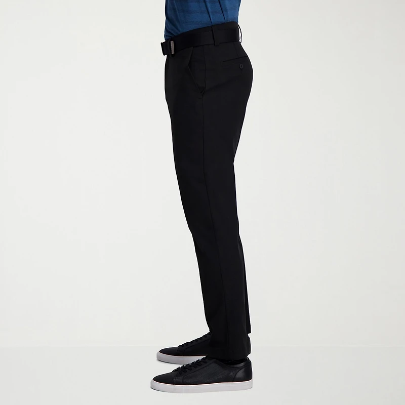 Haggar Cool Right Performance Flex Mens Comfort Waistband Slim Fit Flat Front Pant