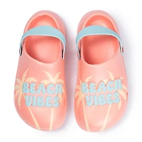 Ground Up Beach Vibes Little & Big Kid Unisex Round Closed Toe Clogs