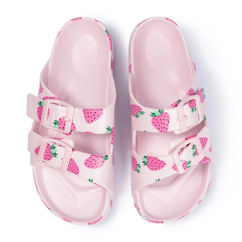 Ground Up Little & Big Kid Girls Strawberry Slide Sandals