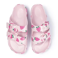Ground Up Little & Big Kid Girls Strawberry Slide Sandals