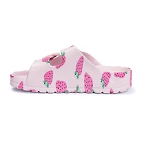 Ground Up Little & Big Kid Girls Strawberry Slide Sandals