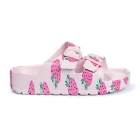 Ground Up Little & Big Kid Girls Strawberry Slide Sandals