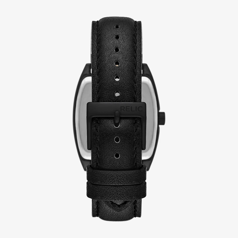 Relic By Fossil Mens Black Leather Strap Watch Zr77347