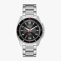Relic By Fossil Mens Silver Tone Stainless Steel Bracelet Watch Zr12677
