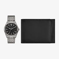 Relic By Fossil Mens Black 2-pc. Watch Boxed Set Zr97032
