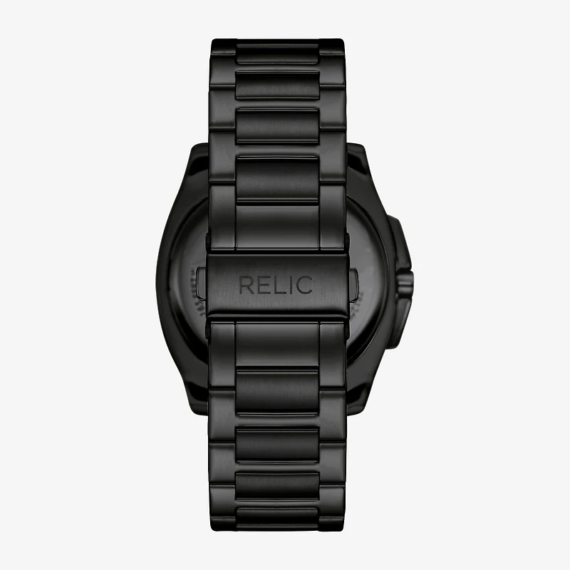 Relic By Fossil Mens Black Stainless Steel Bracelet Watch Zr12676