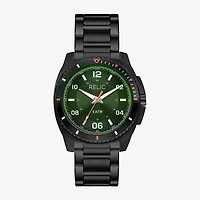 Relic By Fossil Mens Black Stainless Steel Bracelet Watch Zr12676