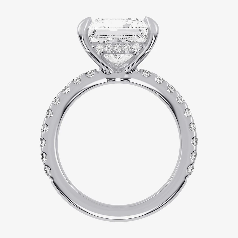 (G-H / Si1-Si2) Womens 2 1/4 CT. T.W. Lab Grown White Diamond 14K Gold Side Stone Engagement Ring