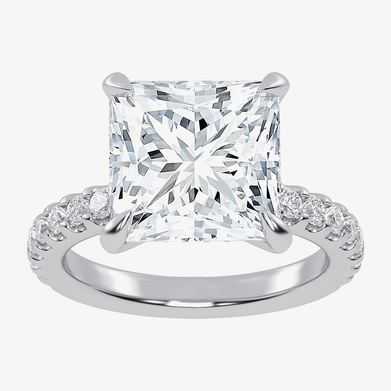 (G-H / Si1-Si2) Womens 2 1/4 CT. T.W. Lab Grown White Diamond 14K Gold Side Stone Engagement Ring