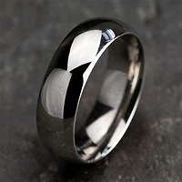 Mens 14K White Gold 7MM Light Comfort-Fit Wedding Band