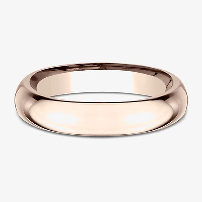 Womens 14K White Gold 4MM High Dome Comfort-Fit Wedding Band