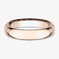 Womens 14K White Gold 4MM High Dome Comfort-Fit Wedding Band