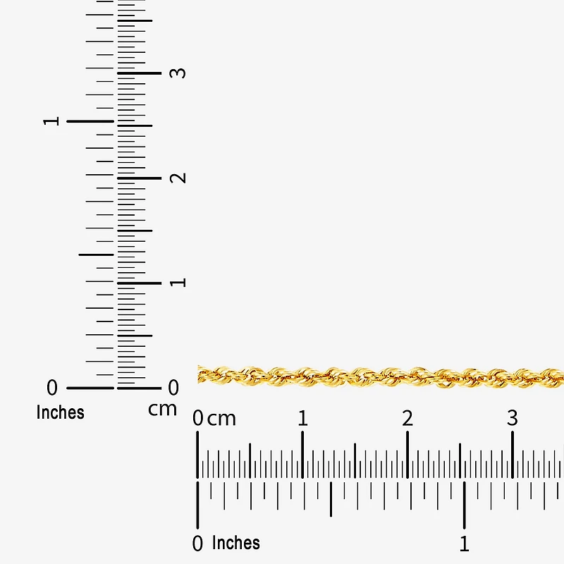 Womens 14K Gold 18 Inch Rope Chain Necklace