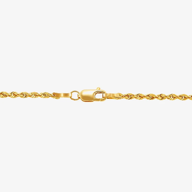 Womens 14K Gold Inch Rope Chain Necklace