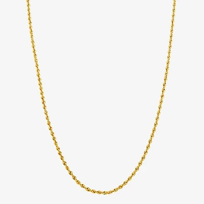 Womens 14K Gold 24 Inch Rope Chain Necklace