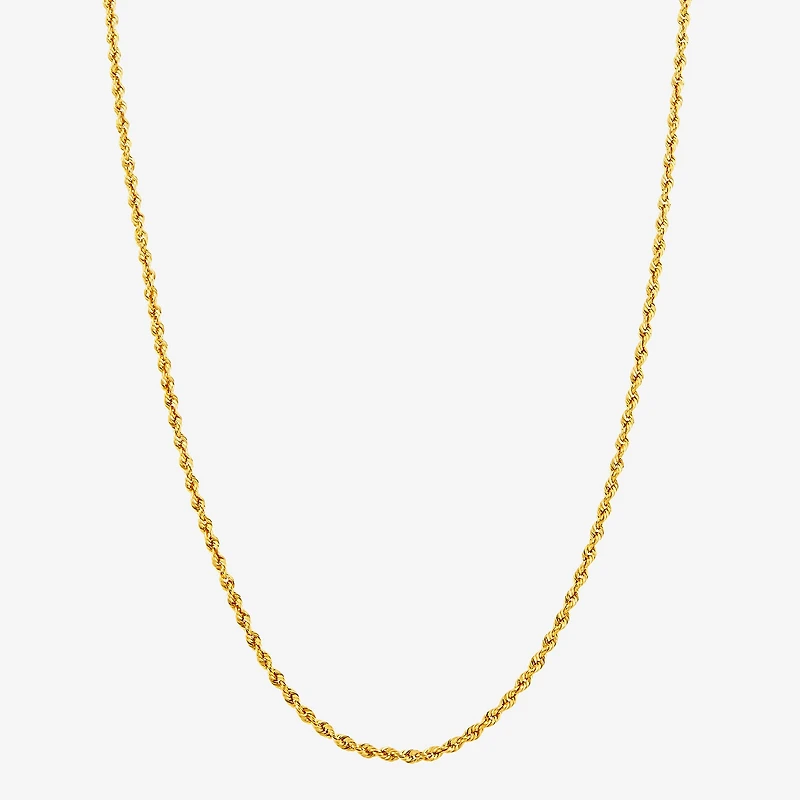 Womens 14K Gold 20 Inch Rope Chain Necklace