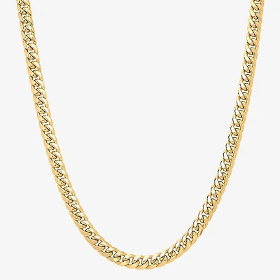Made in Italy Mens 10K Gold 22 Inch Cuban Chain Necklace