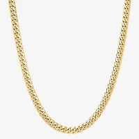 Made in Italy Mens 10K Gold 22 Inch Cuban Chain Necklace