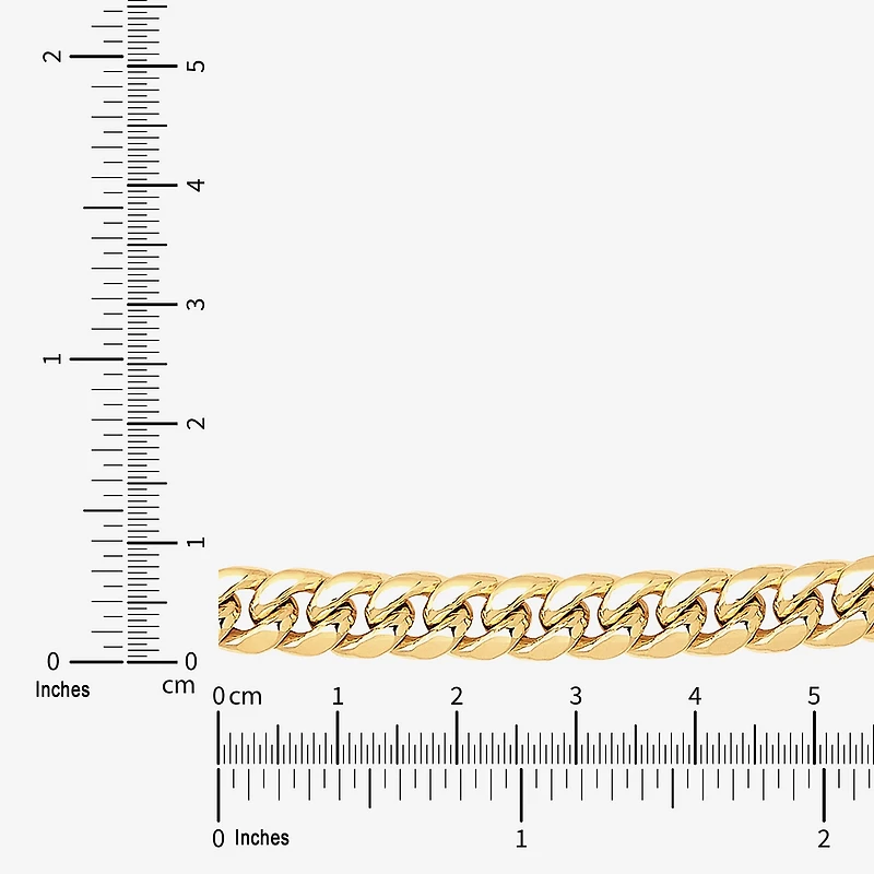 Made in Italy Mens 10K Gold 22 Inch Cuban Chain Necklace