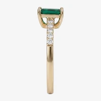 Yes, Please! Womens Lab Created Green Emerald Sterling Silver 18 Inch Pendant Necklace