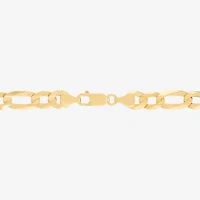 Made in Italy Mens 14K Gold Over Silver 8 1/2 Inch Solid Figaro Chain Bracelet