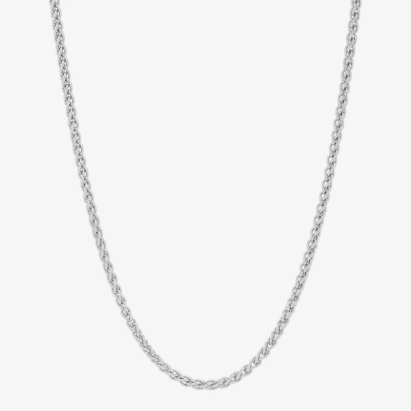 Made in Italy Womens Sterling Silver Inch Wheat Chain Necklace