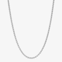 Made in Italy Womens Sterling Silver Inch Wheat Chain Necklace