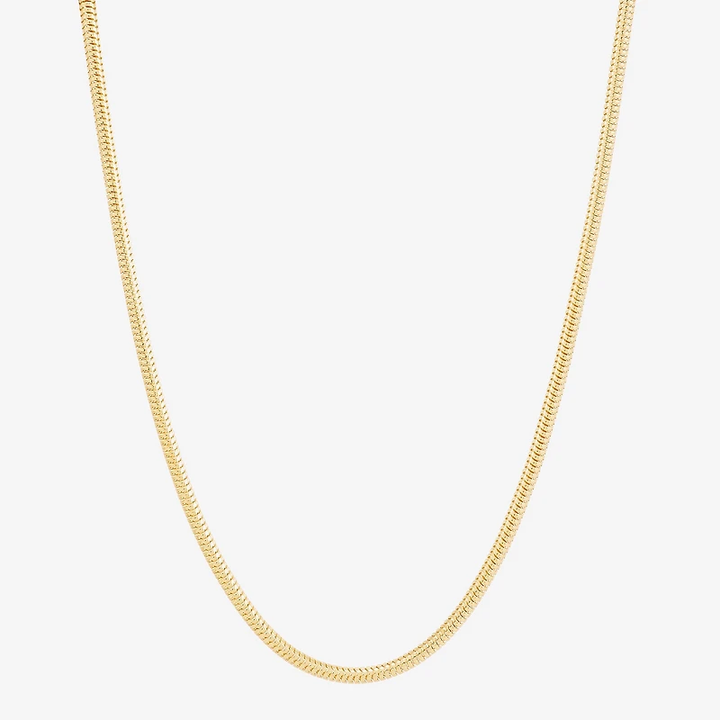 Made in Italy Womens 14K Gold Over Silver 18 Inch Snake Chain Necklace