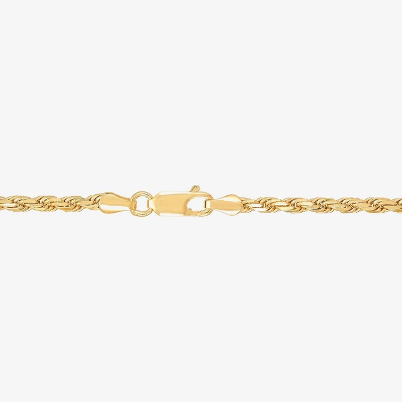 Made in Italy Womens 14K Gold Over Silver 20 Inch Rope Chain Necklace