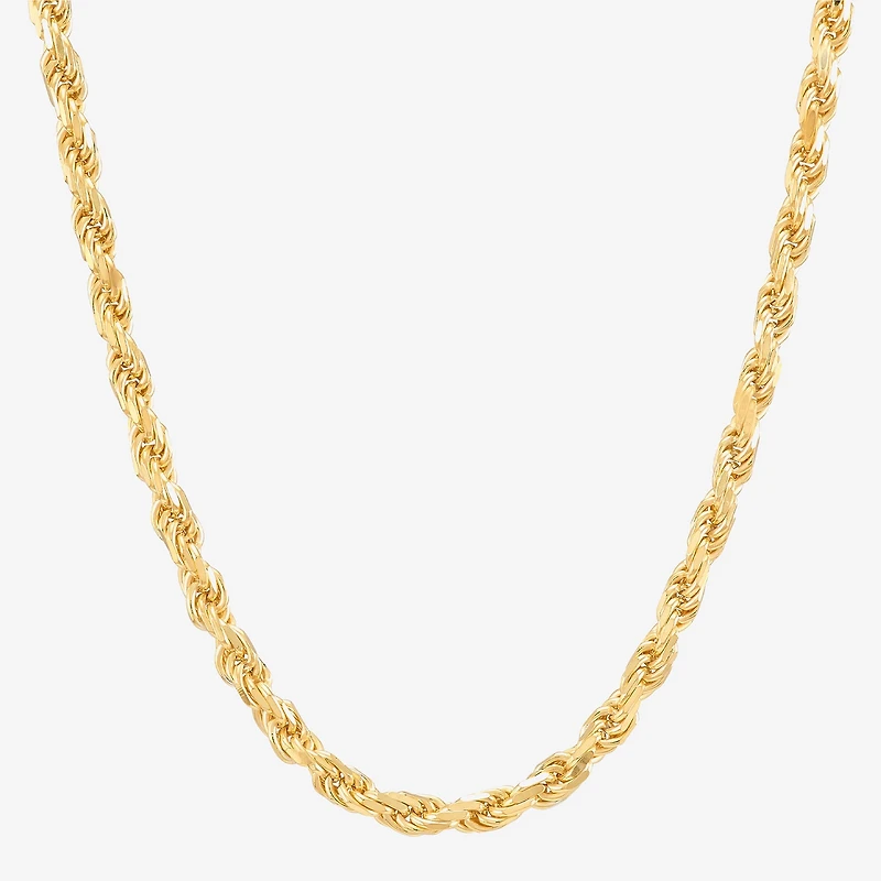 Made in Italy Womens 14K Gold Over Silver 20 Inch Rope Chain Necklace