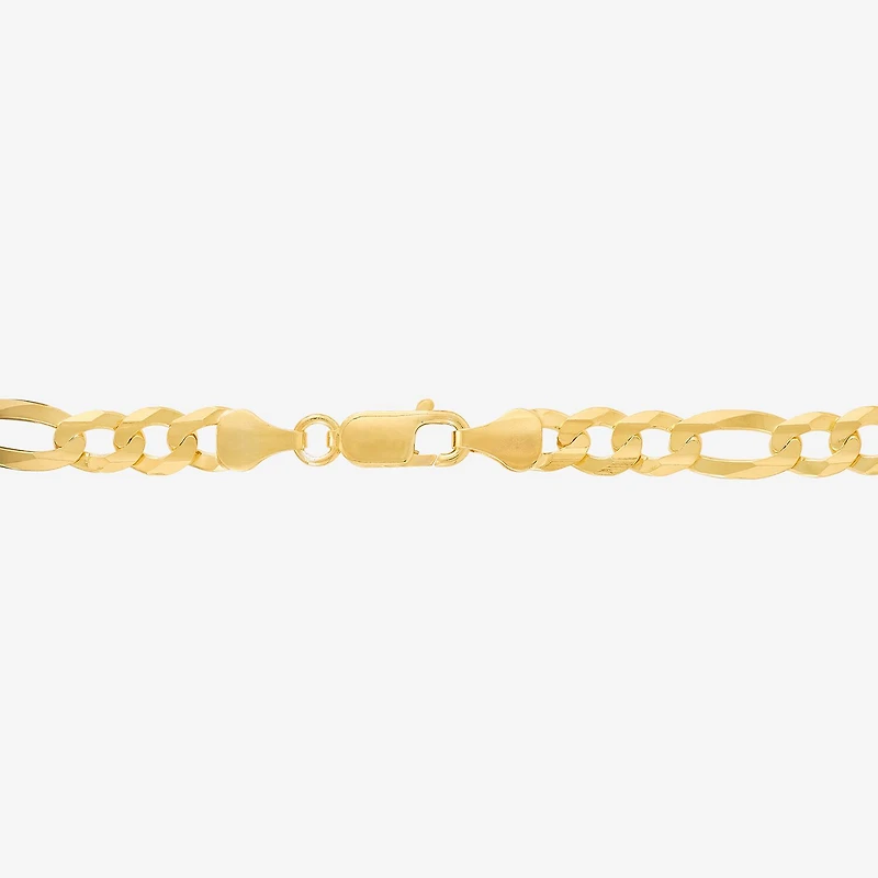 Made In Italy Mens 14K Gold Over Silver 8 1/2 Inch Hollow Figaro Chain Bracelet