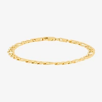 Made In Italy Mens 14K Gold Over Silver 8 1/2 Inch Hollow Figaro Chain Bracelet