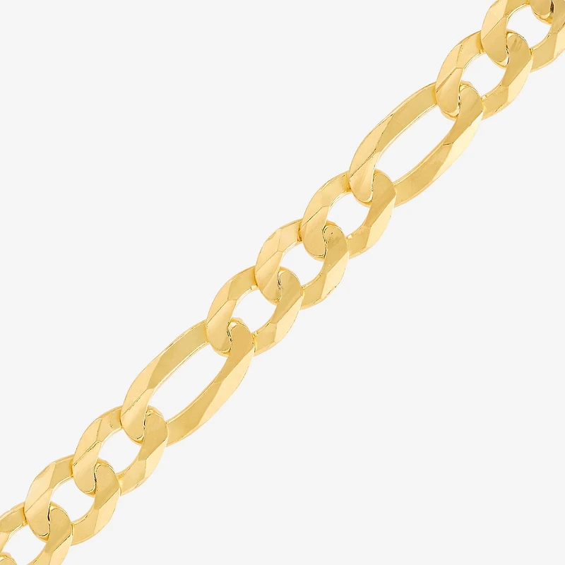 Made In Italy Mens 14K Gold Over Silver 8 1/2 Inch Hollow Figaro Chain Bracelet