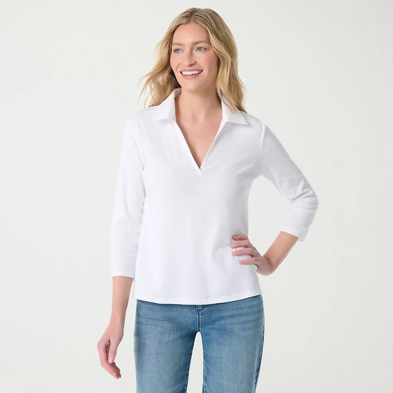 Gloria Vanderbilt Women's 3/4 Sleeve Neve Shirt