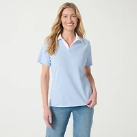 Gloria Vanderbilt Womens Short Sleeve Layered Top