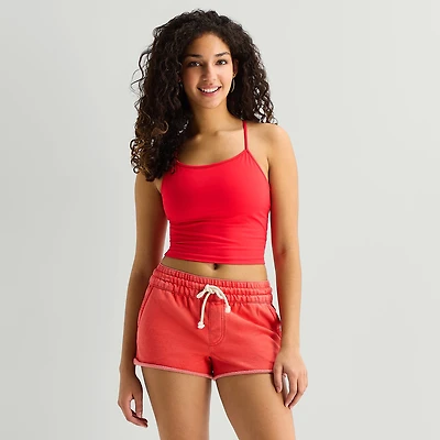 Arizona Womens Juniors Built Bra Scoop Neck Sleeveless Camisole