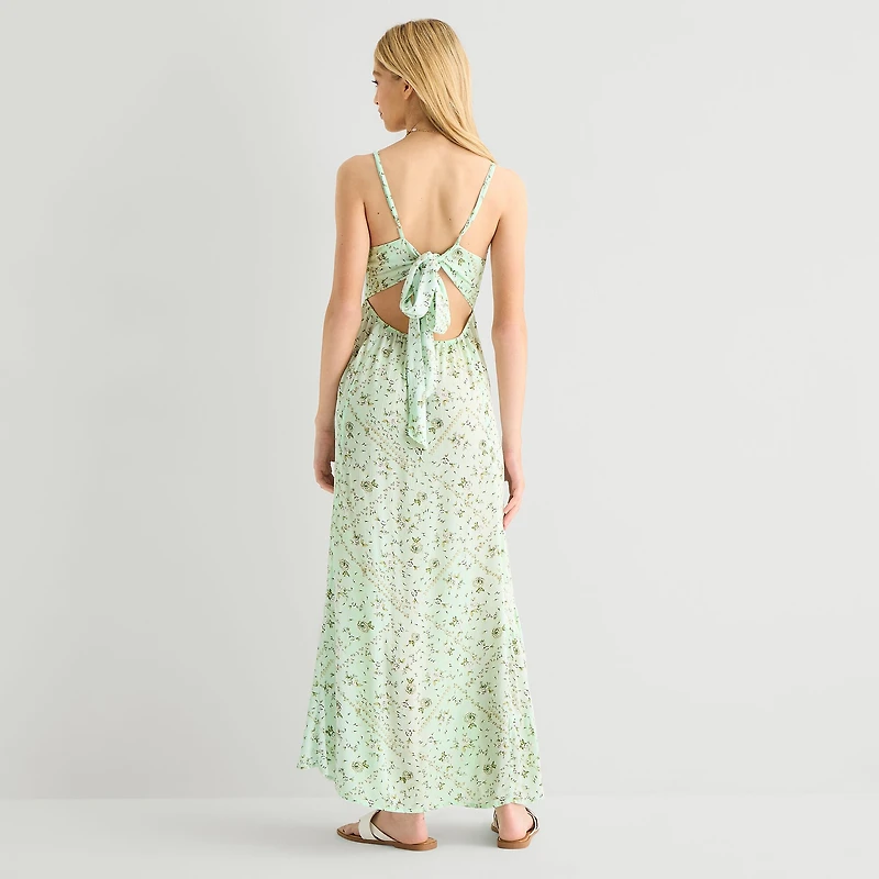 Forever 21 Womens Juniors Square Neck Sleeveless Maxi Dress
