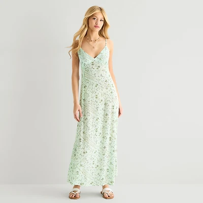 Forever 21 Womens Juniors Square Neck Sleeveless Maxi Dress