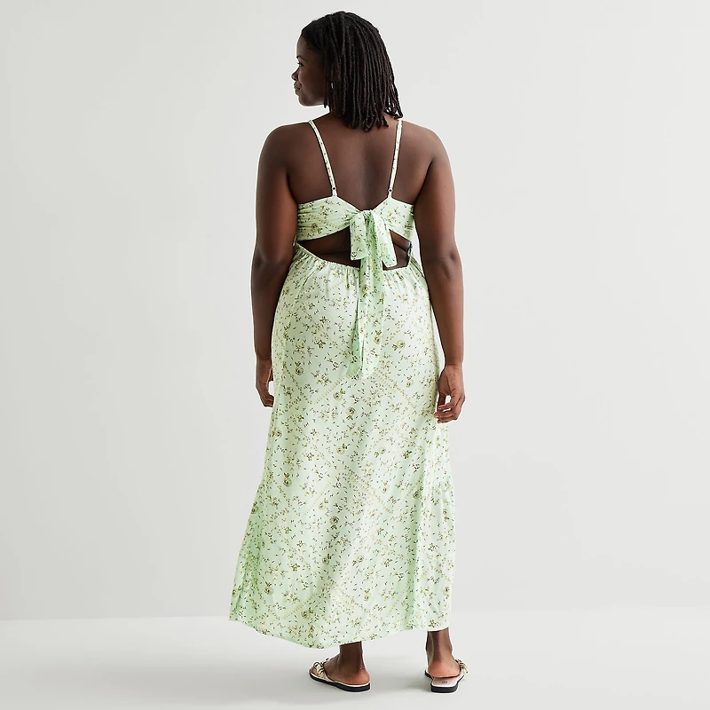 Forever 21 Womens Juniors Plus V Neck Sleeveless Maxi Dress