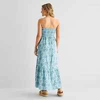 Arizona Womens Juniors Straight Neck Sleeveless Maxi Dress