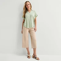 Liz Claiborne Womens Short Sleeve Blouse