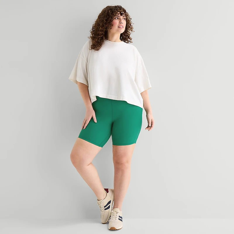 Xersion EverContour+ Womens 8" High Rise Plus Bike Short