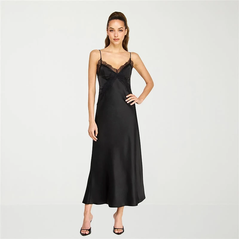 belle vie Womens Sleeveless Midi Slip Dress