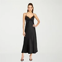 belle vie Womens Sleeveless Midi Slip Dress