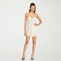 belle vie Womens Sweetheart Neck Sleeveless Spaghetti Straps Fit + Flare Dress